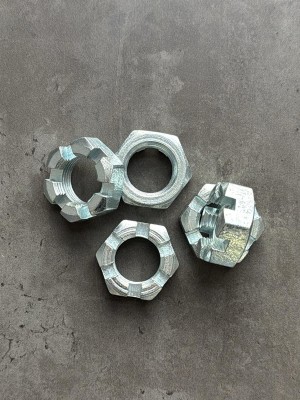 Гайка корончатая, прорезная низкая М27 ГОСТ 5919-73, покрытие цинк